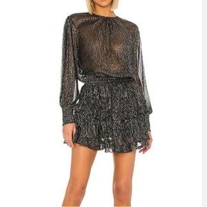 Misa Los Angeles‎ REVOLVE Swiftie Inspired Katia Dress Shimmer Long Sleeve L